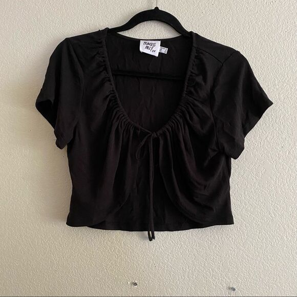 Princess Polly Open Front Tie Top/Short Sleeve Cardigan - Picture 2 of 6